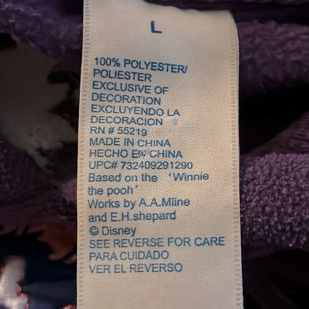 Disney Eeyore‎ Chillin Hoodie Sweatshirt Kangaroo Pocket Pompons Women’s L Soft - Picture 11 of 11